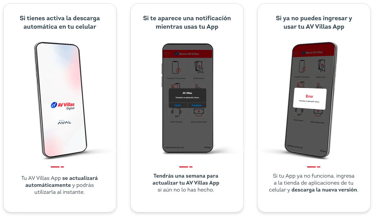 Actualización de app de AV VIllas