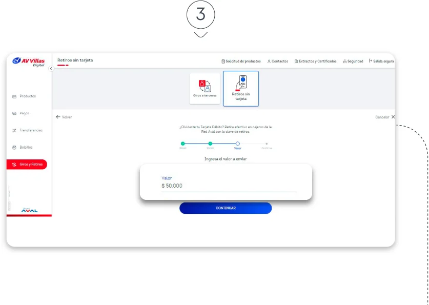 Genera clave para retirar dinero paso 3